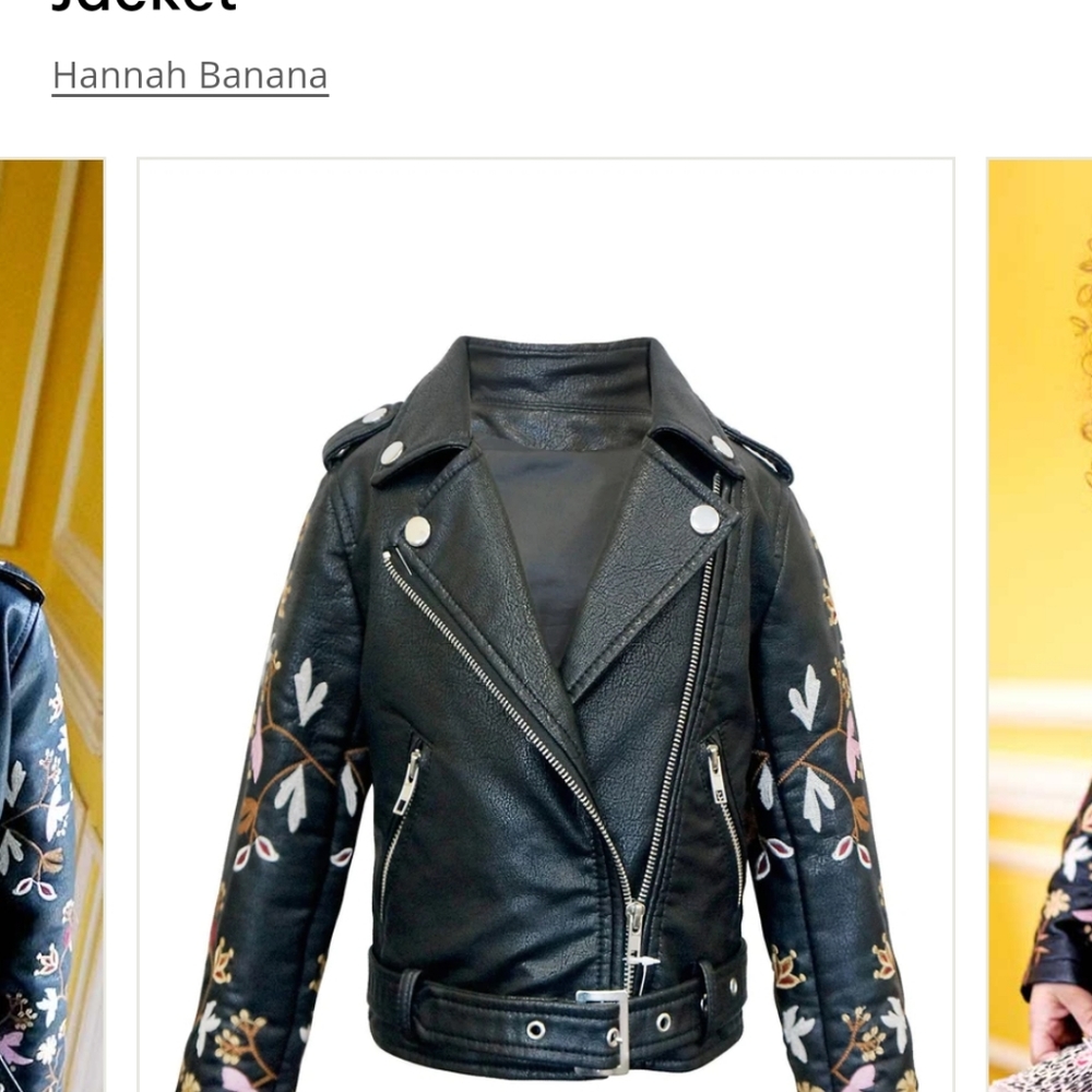 Hannah Banana Girls Leather Jacket